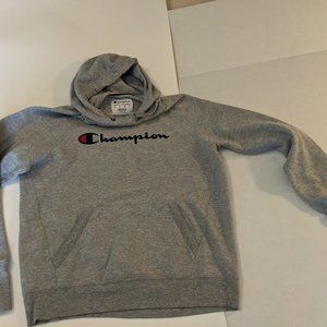Champion Gray Hoodie Sweatshirt Mens Small/Ladies Medium Pullover Classic